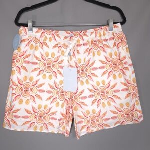 HILL HOUSE New The Leo Shorts‎ MEDIUM Men's Beach Orange Shell Mosaic Unisex